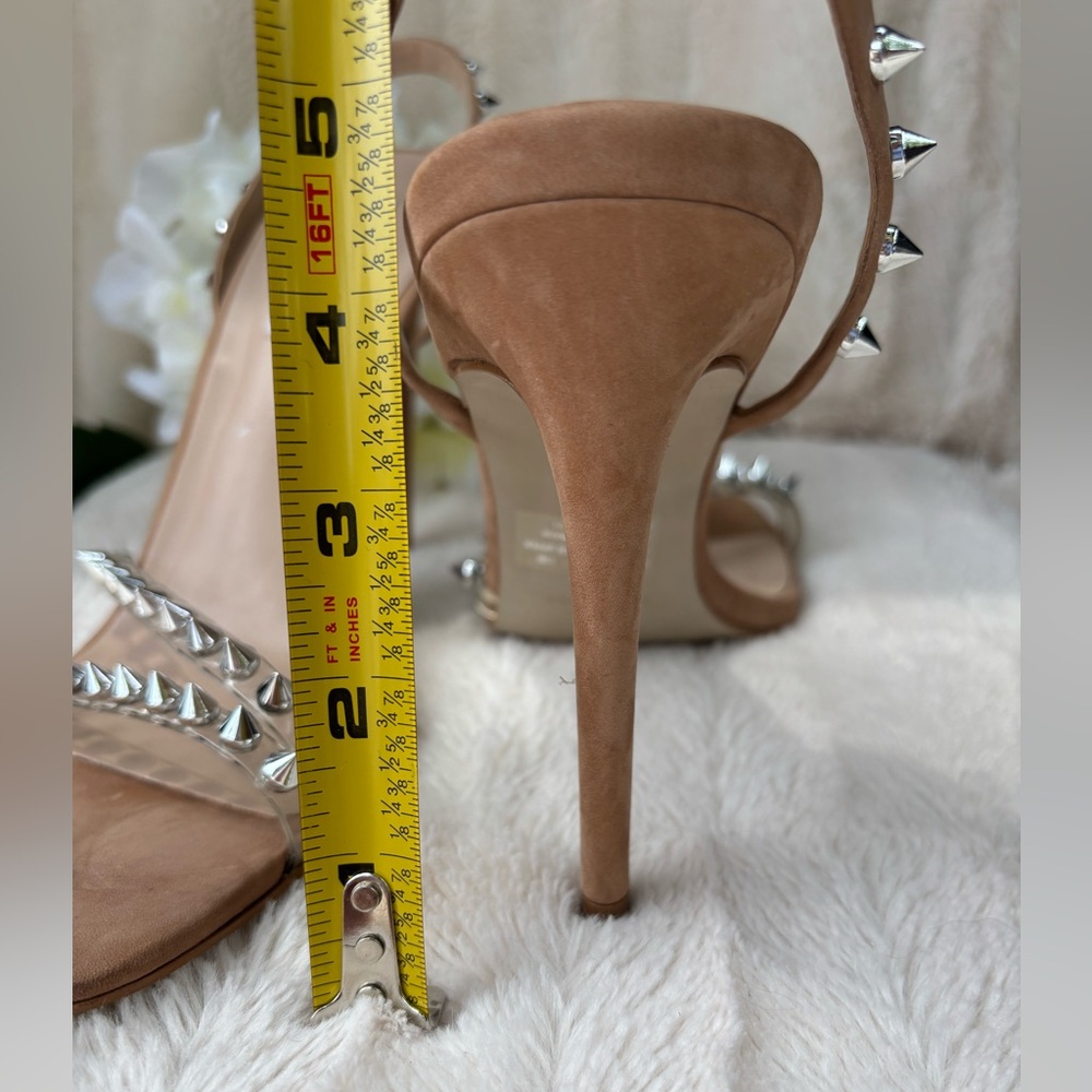 Steve Madden Tan Studded Slingback Heels - Picture 2 of 8